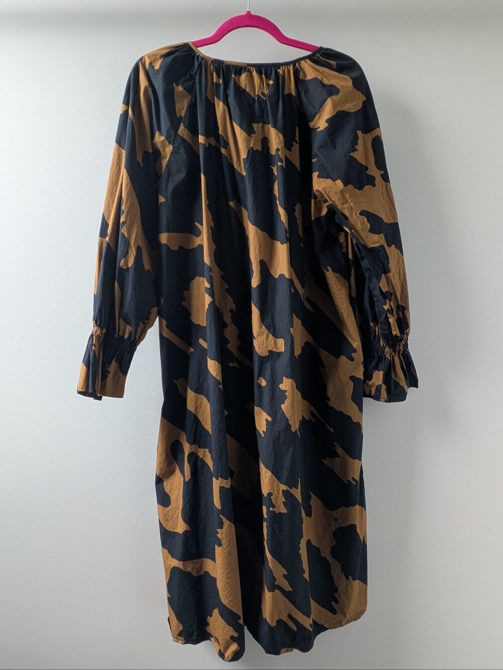 Who What Wear Black Dress with Brown Abstract Pattern - Picture 3 of 3